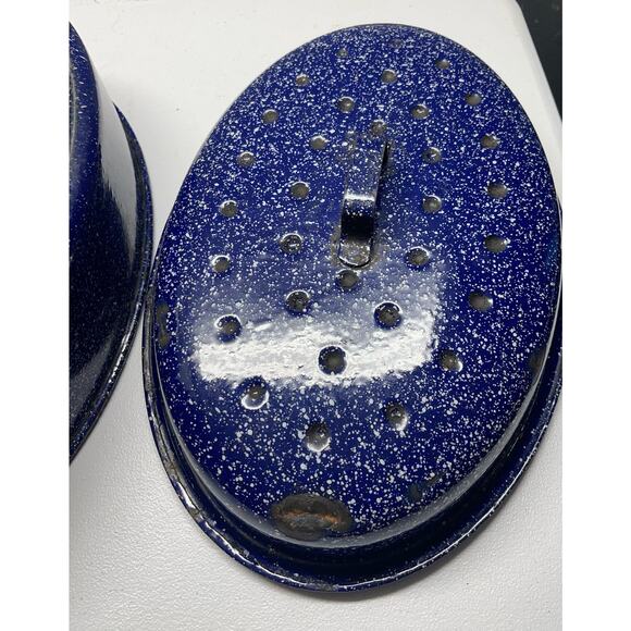 Granite Ware Medium Roasting Pan with Lid 17” X 7” Oval Blue Speckled Domed Lid - Picture 10 of 10